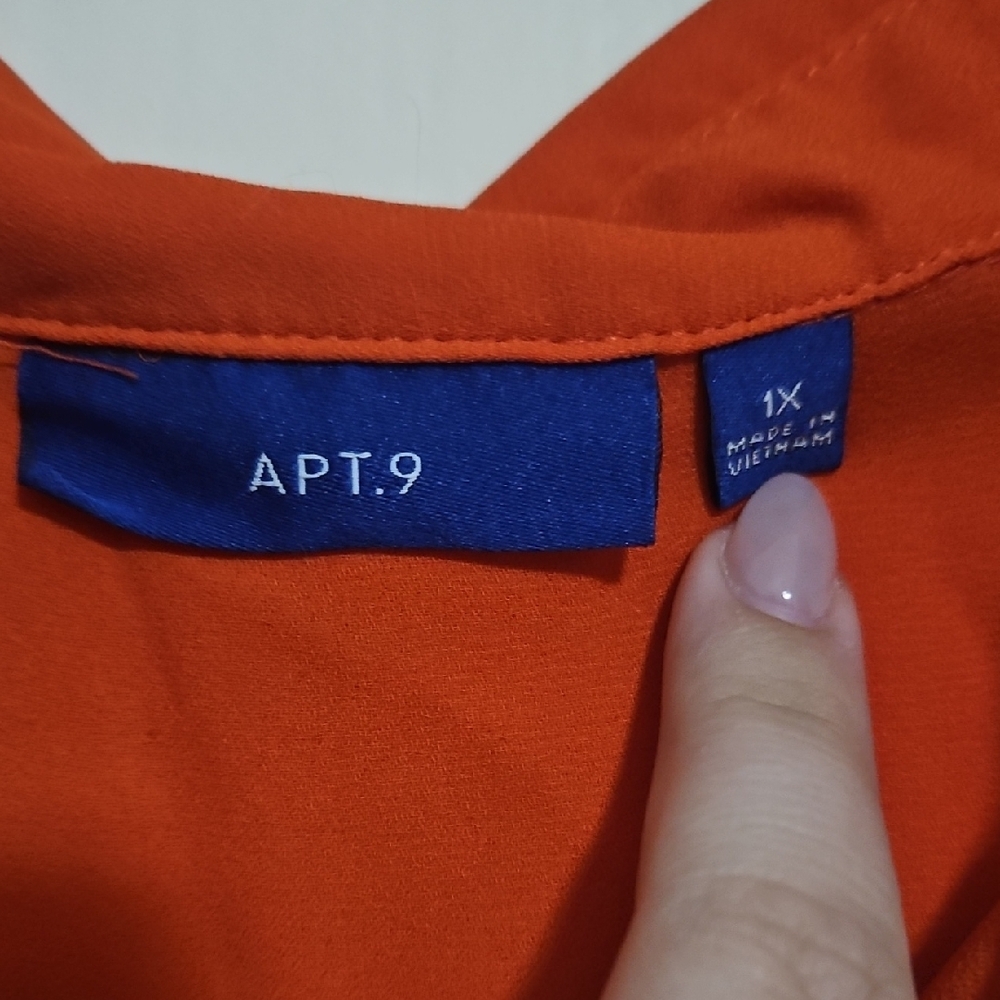 Apt. 9 Bold Orange Sleeveless Blouse - Picture 2 of 4